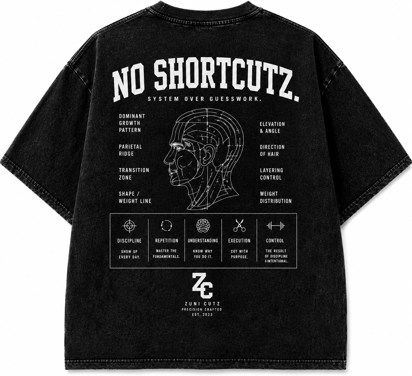 Black No Shortcutz system shirt